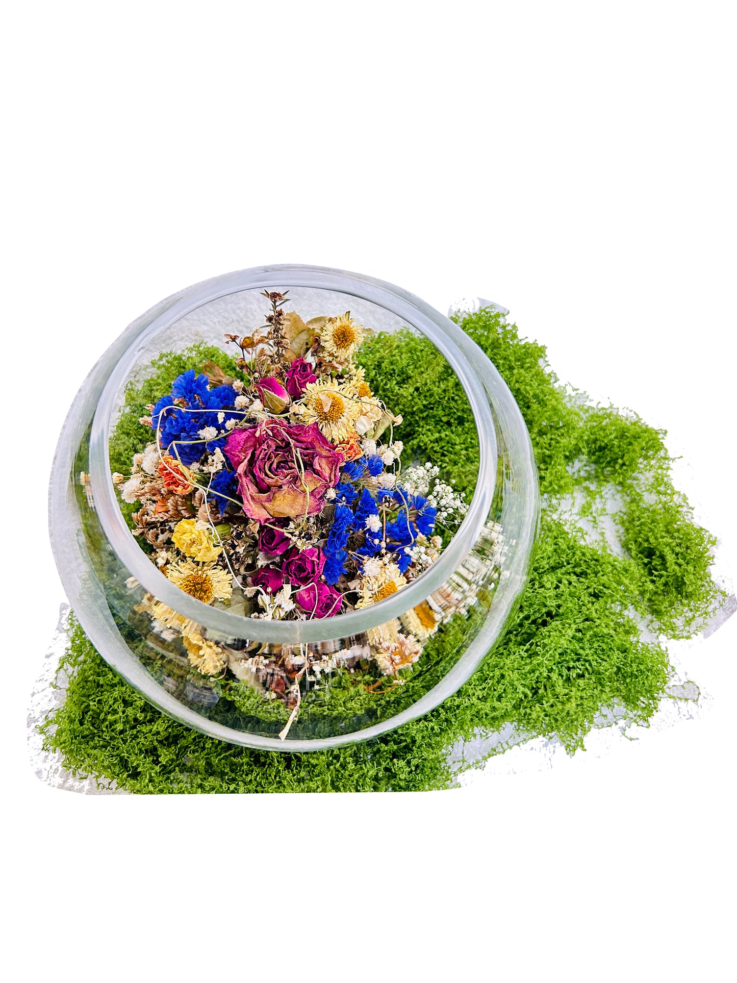 Dried flowers display glasses terrarium